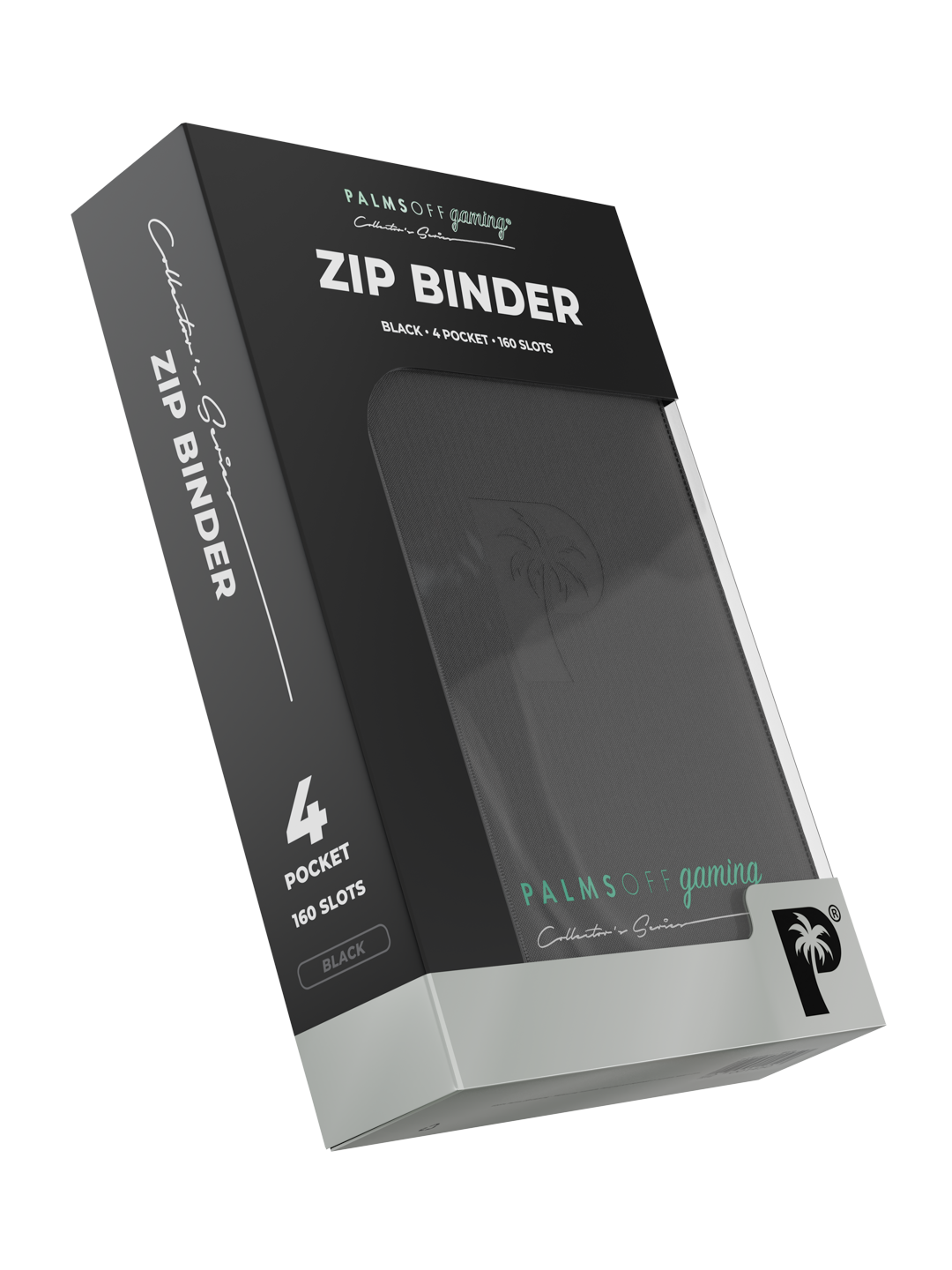 Palms Off Gaming Collector's Series 4-Pocket Zip Binder in Black — retail packaging