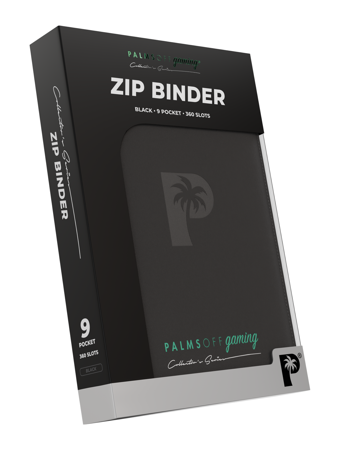 Palms Off Gaming Collector's Series 9-Pocket Zip Binder in Black — retail packaging