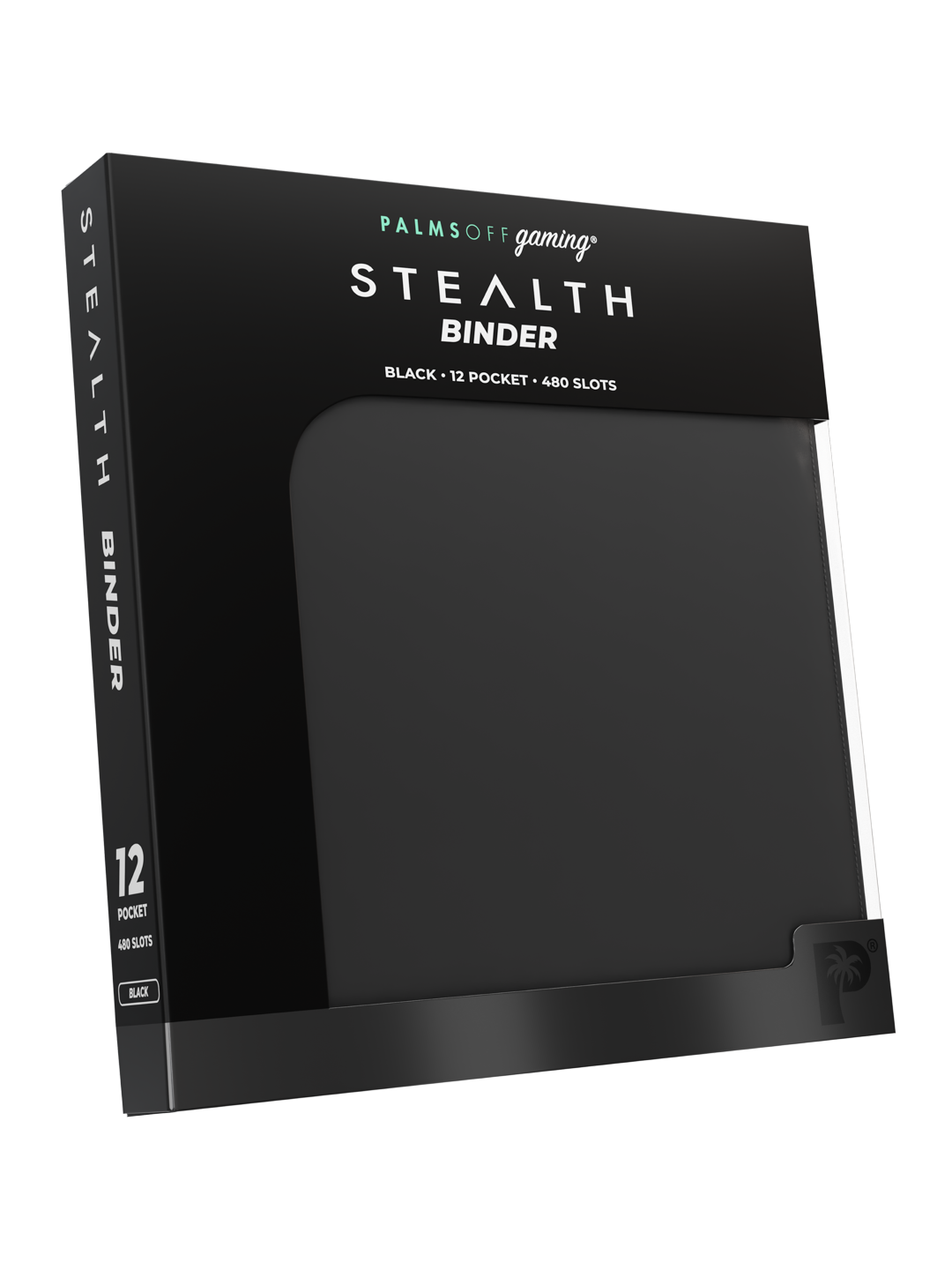 Palms Off Gaming Stealth 12-Pocket Zip Binder in Black — retail packaging