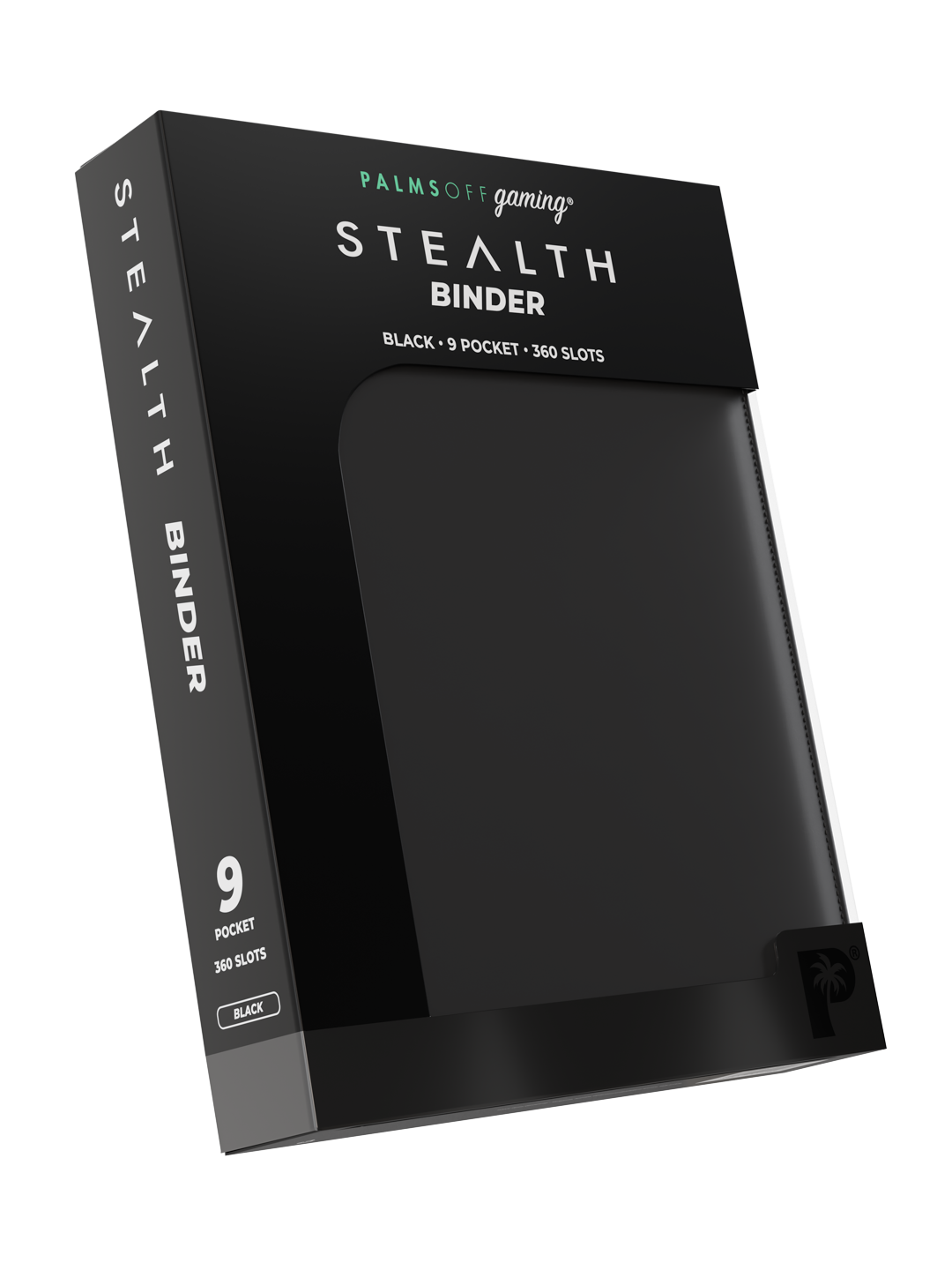 Palms Off Gaming Stealth 9-Pocket Zip Binder in Black — retail packaging
