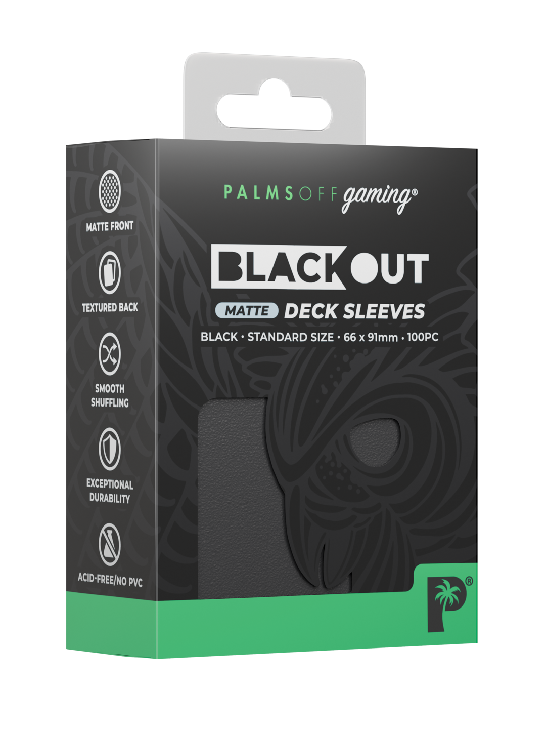 Palms Off Gaming Blackout Deck Sleeves — Standard Size, Matte