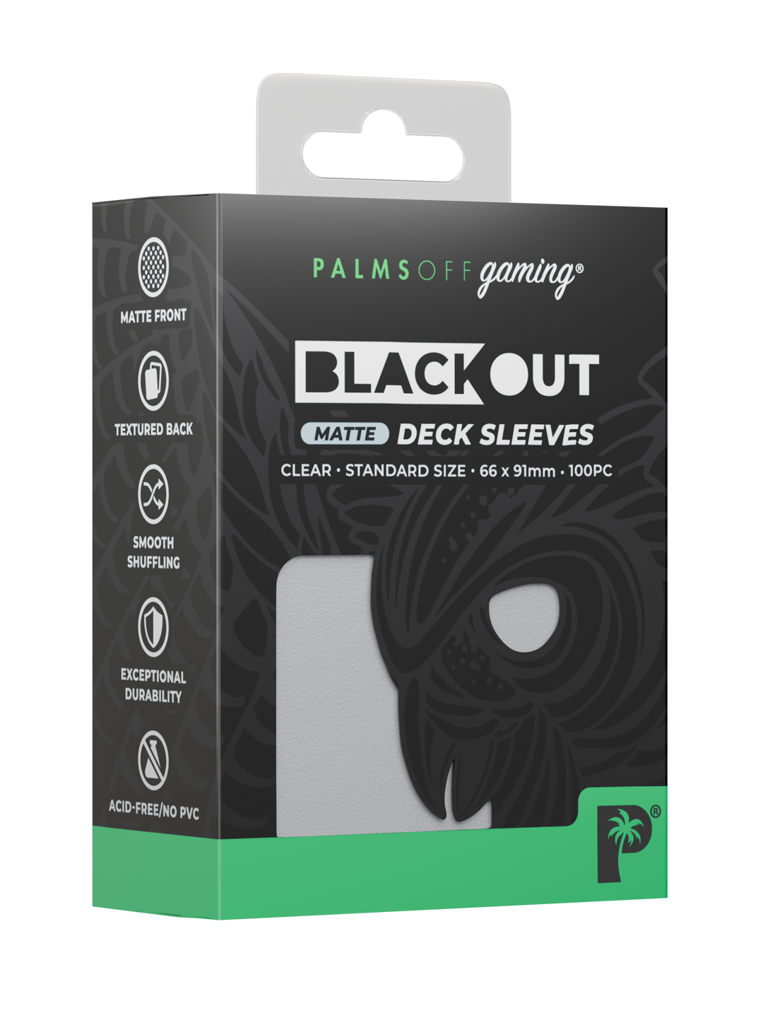 Palms Off Gaming Blackout Deck Sleeves — Standard Size, Matte — Clear