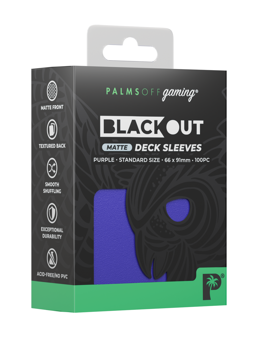 Palms Off Gaming Blackout Deck Sleeves — Standard Size, Matte — Purple