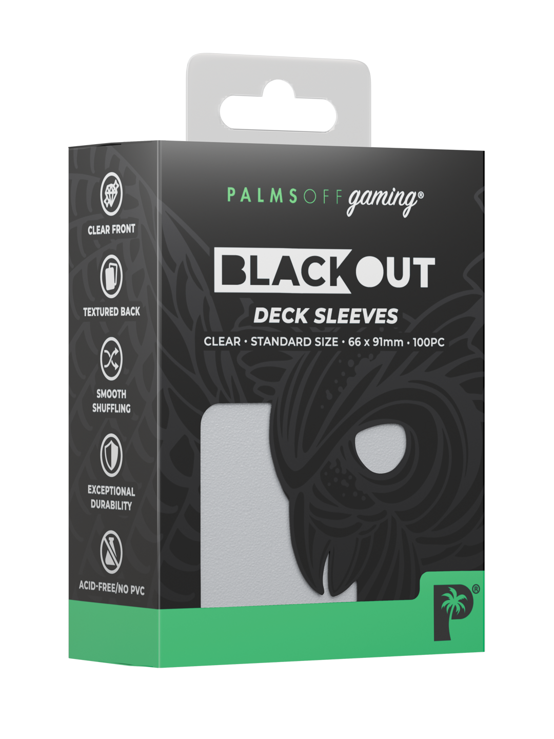 Palms Off Gaming Blackout Deck Sleeves — Standard Size — Clear