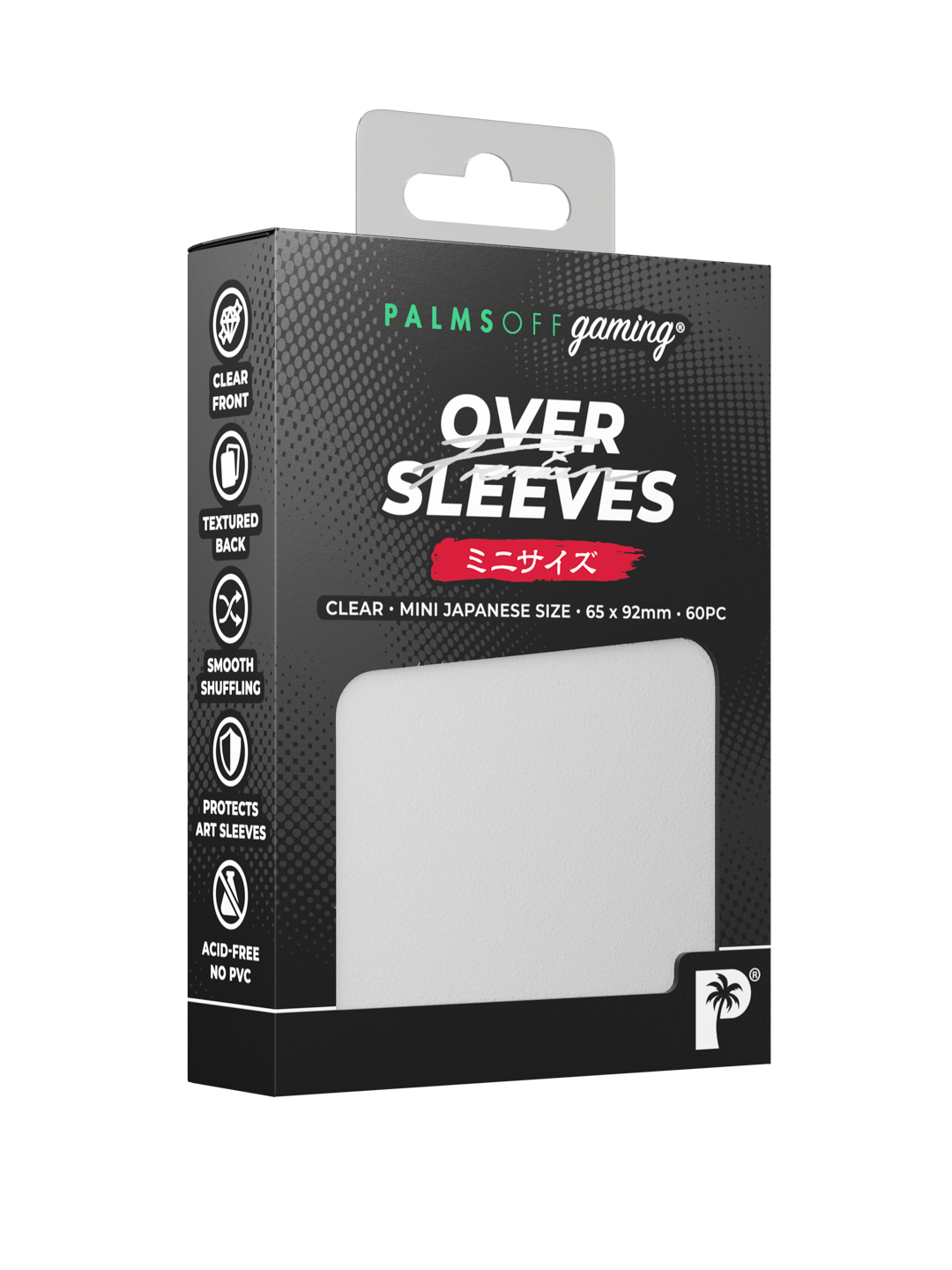 Palms Off Gaming Premium Over Sleeves — Japanese Mini, Clear