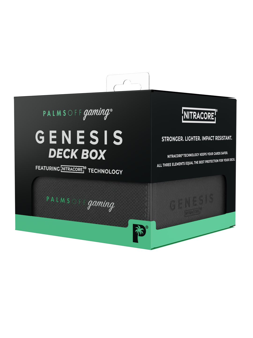 Palms Off Gaming Genesis Deck Box in Black — pkg