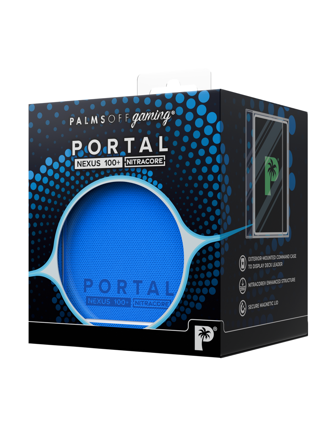 Palms Off Gaming Portal Deck Box Nexus 100 in Blue — pkg1