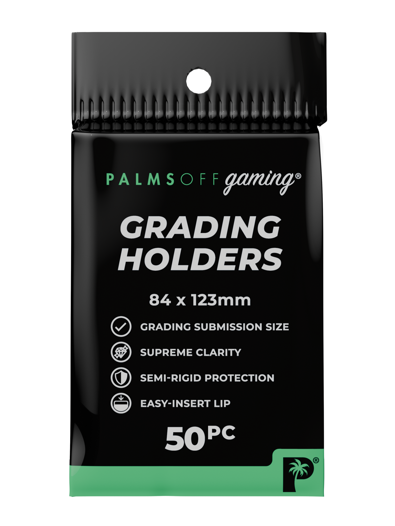 Palms Off Gaming Semi-Rigid Grading Holders — 50 Pack