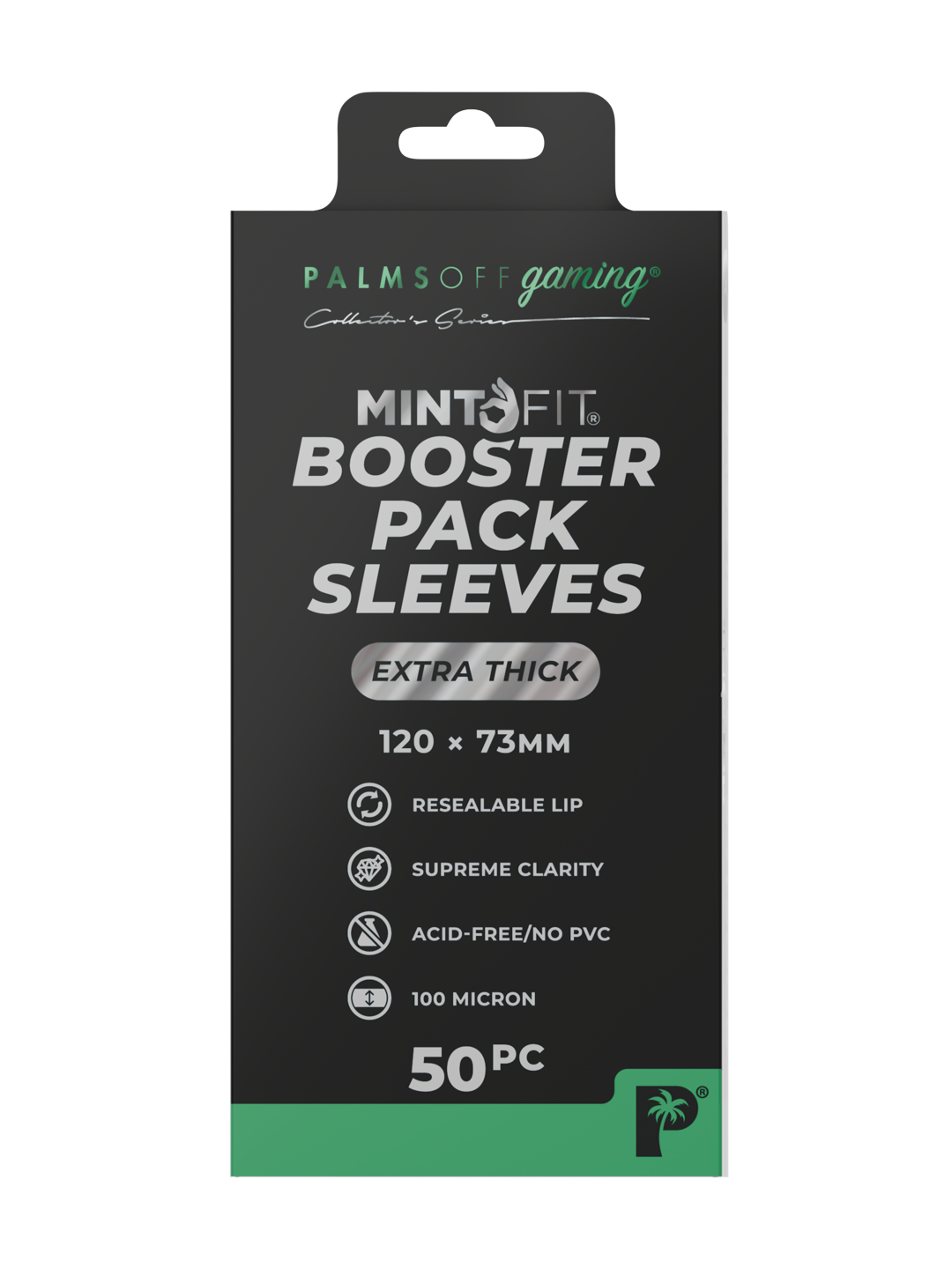 Palms Off Gaming Mint Fit Booster Pack Sleeves — Extra Thick