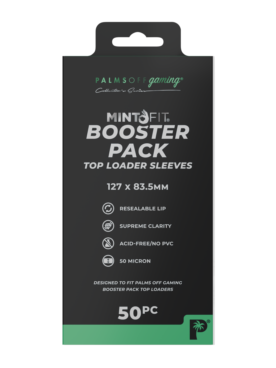 Palms Off Gaming Mint Fit Booster Pack Top Loader Sleeves
