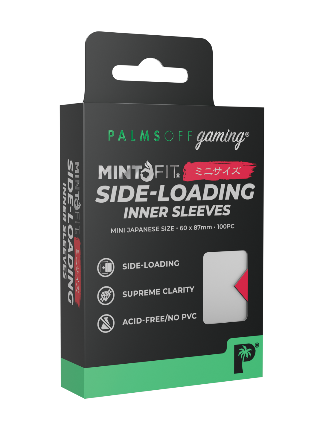Palms Off Gaming Mint Fit Side-Loading Inner Sleeves — Japanese Mini Size