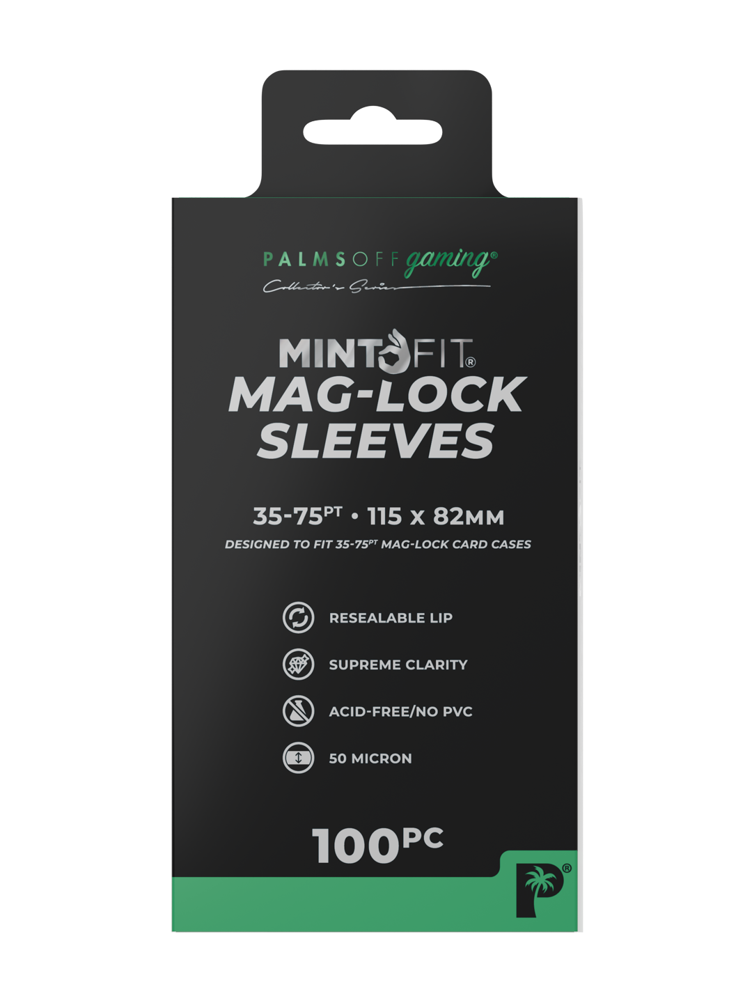 Palms Off Gaming Mint Fit Mag Lock Sleeves — 35pt to 75pt