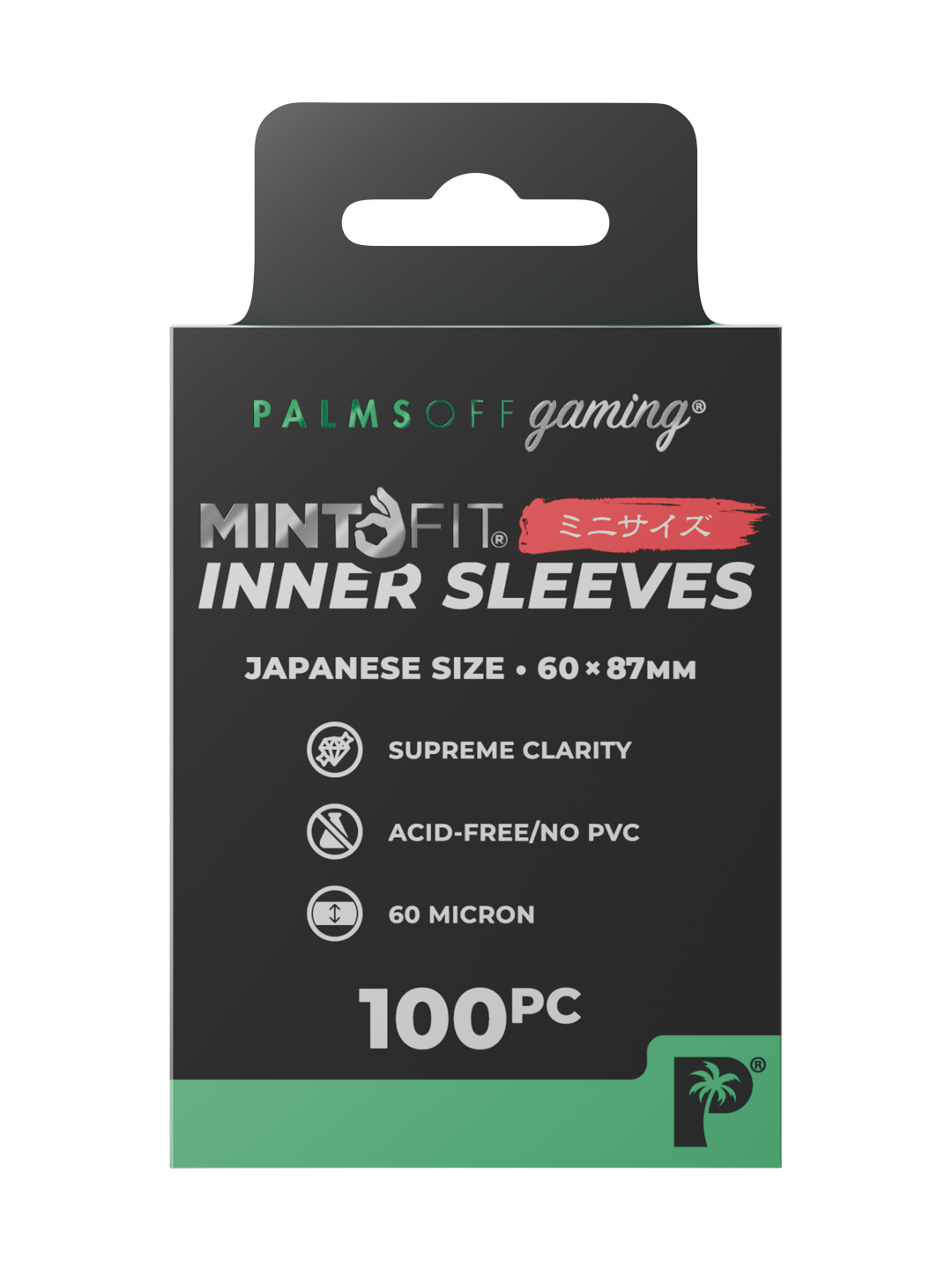 Palms Off Gaming Mint Fit Inner Sleeves — Japanese Mini Size